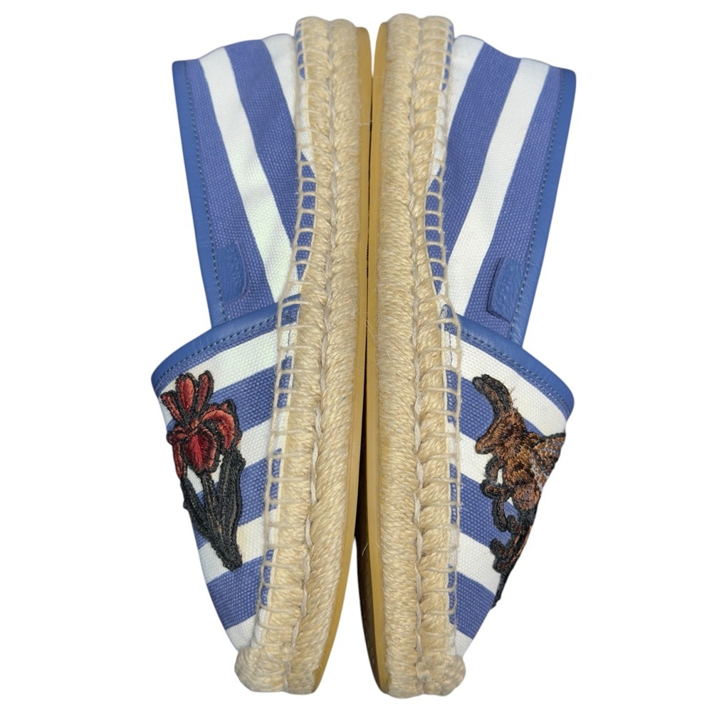 Gucci Striped Canvas Yacht Beach Luxury Resort Espadrilles With Logo Embroidered - Picture 7 of 16